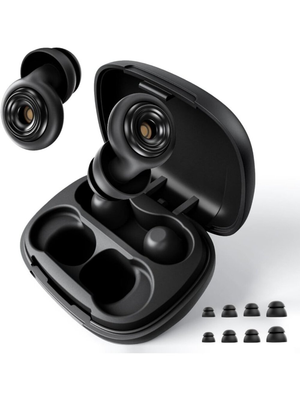 Reusable Noise Cancelling Ear Plugs for Sleeping, Concerts & Travel - 8 Eartips